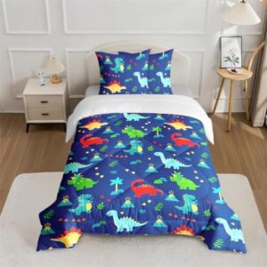 Dinosaurus kinderdekbed set 140x200 cm - 4-seizoenen microvezel met kussenslopen - jongens slaapset (8785349837853)
