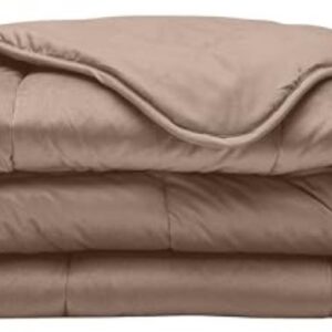 Eenpersoons Dekbed zonder Overtrek - Velvet bovenzijde & Microvezel onderzijde - Taupe/Bruin - 140x200 cm - Wasbaar & Drogergeschikt - Hotel Chique Stijl - All Year Dekbed (8785355995950)