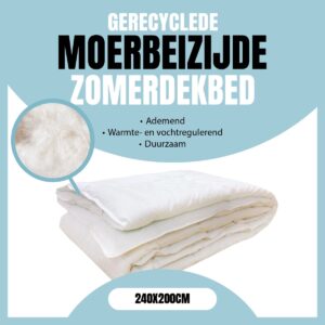 Eleganzzz Gerecycled Moerbeizijde Zomerdekbed - Katoen/Zijde - Zijden Dekbed - Mono Dekbed - Zomer Dekbed 240x200 cm - Lits Jumeaux - Dekbedden (8719727208287)