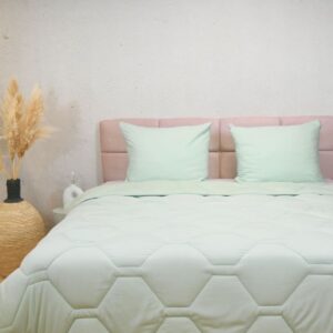 HappyBed Dekbed zonder overtrek 200x200 - Bedrukt dekbed zonder hoes - Hoesloos Dekbed met Print - Wasbaar - Tweepersoonsdekbed - Light Green (8721001726592)