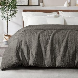 Jaarrond dekbed 200x200 cm, comfortabel en ademend slaapcomfort in donkergrijs (8785349690335)