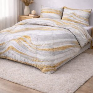 Lazy dekbed wit-goud marble 200x200 (8785362834440)