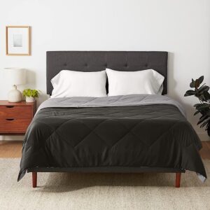 Omkeerbaar Microvezel Dekbed 140x200 cm - Grijs en Zwart (6156049016046)