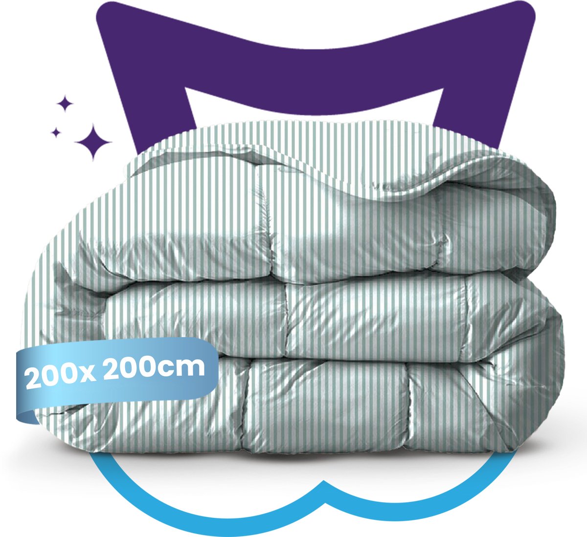 Slaapspeciaal Zomerdekbed - eazydekbed ® Series BRIO - Dekbed zonder overtrek + 2 KUSSENSLOPEN | 200x200 cm - 30 dagen proefslapen - Hoesloos dekbed - 100% Katoen - Bedrukt dekbed - Dekbed in kleur - Gekleurd dekbed - Tweepersoons dekbed (8720986801096)