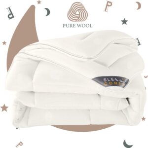 Sleep Comfy - Wollen Dekbed - Enkel - 140x200 cm - 100% Zuiver Australische Scheerwol - Winterdekbed - Anti Allergie Dekbed - Wasbaar - Eenpersoons Dekbed (8720813990412)