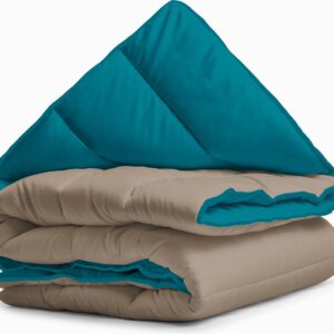 Sleeptime 2 in 1 Omkeerbare Dekbed - Dekbed zonder Overtrek - 200x200 - Taupe/Indigo (8720578102495)