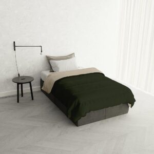 Stunq® Winter Dekbed Oslo - 200x200 cm - Tweekleurig Militair Groen/Crème - Extra Warm - Zacht Microvezel - Hotelkwaliteit (8721415050801)