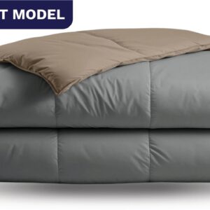 Zelesta Deluxe Duo Light - Anthracite & Taupe 200x200 - Zomerdekbed zonder overtrek - Katoenen dekbed - Dekbed met vaste hoes - Hoesloos dekbed (8721284911104)