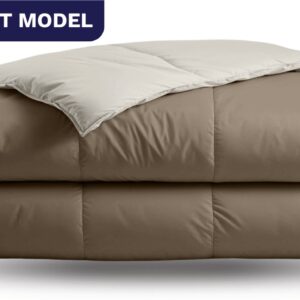 Zelesta Deluxe Duo Light - Taupe & Cream 200x200 - Zomerdekbed zonder overtrek - Katoenen dekbed - Dekbed met vaste hoes - Hoesloos dekbed (8721284911074)