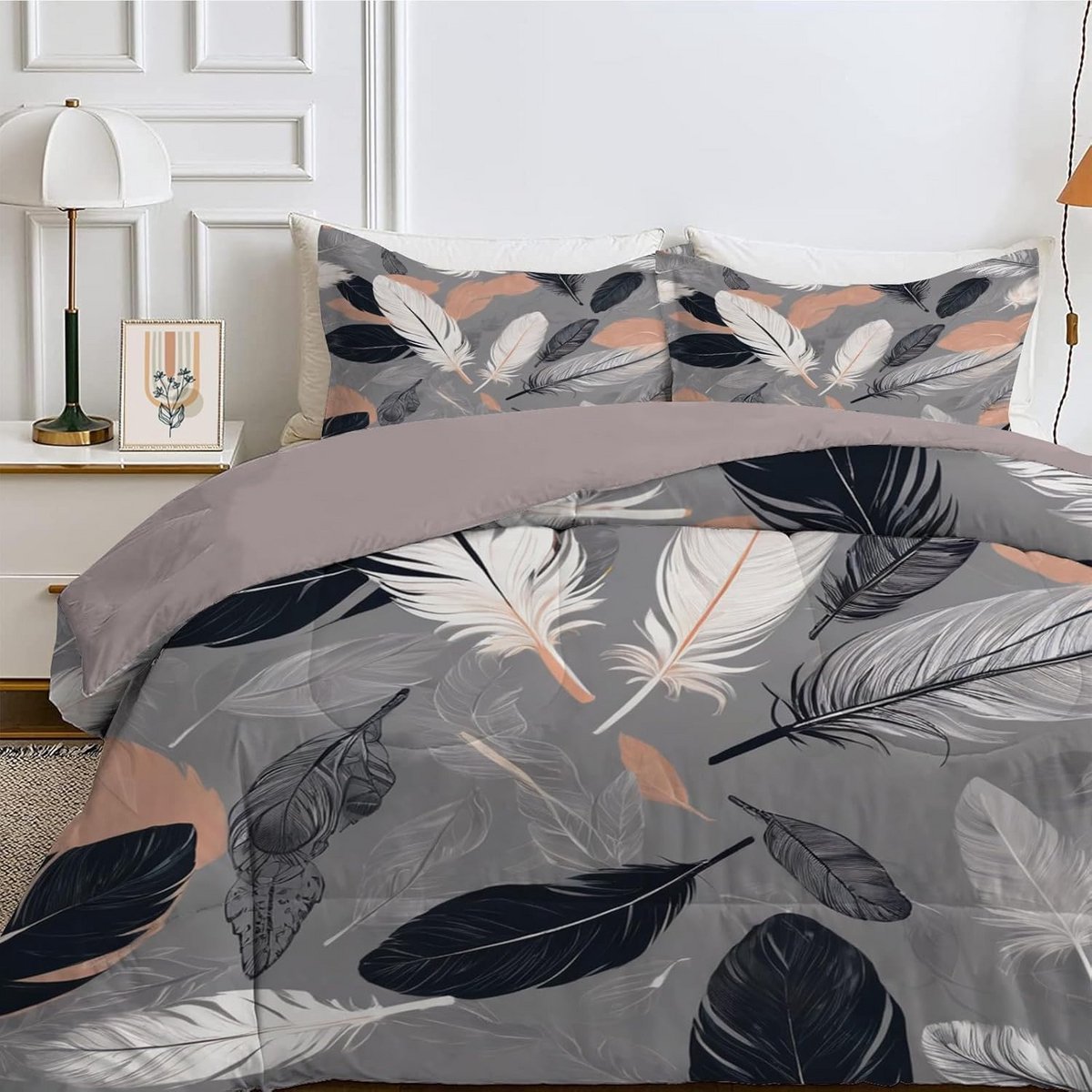 4-Seizoenen Dekbed 200x220 cm Omkeerbaar Licht en Zacht Inclusief 2 Kussenslopen (9101121767573)