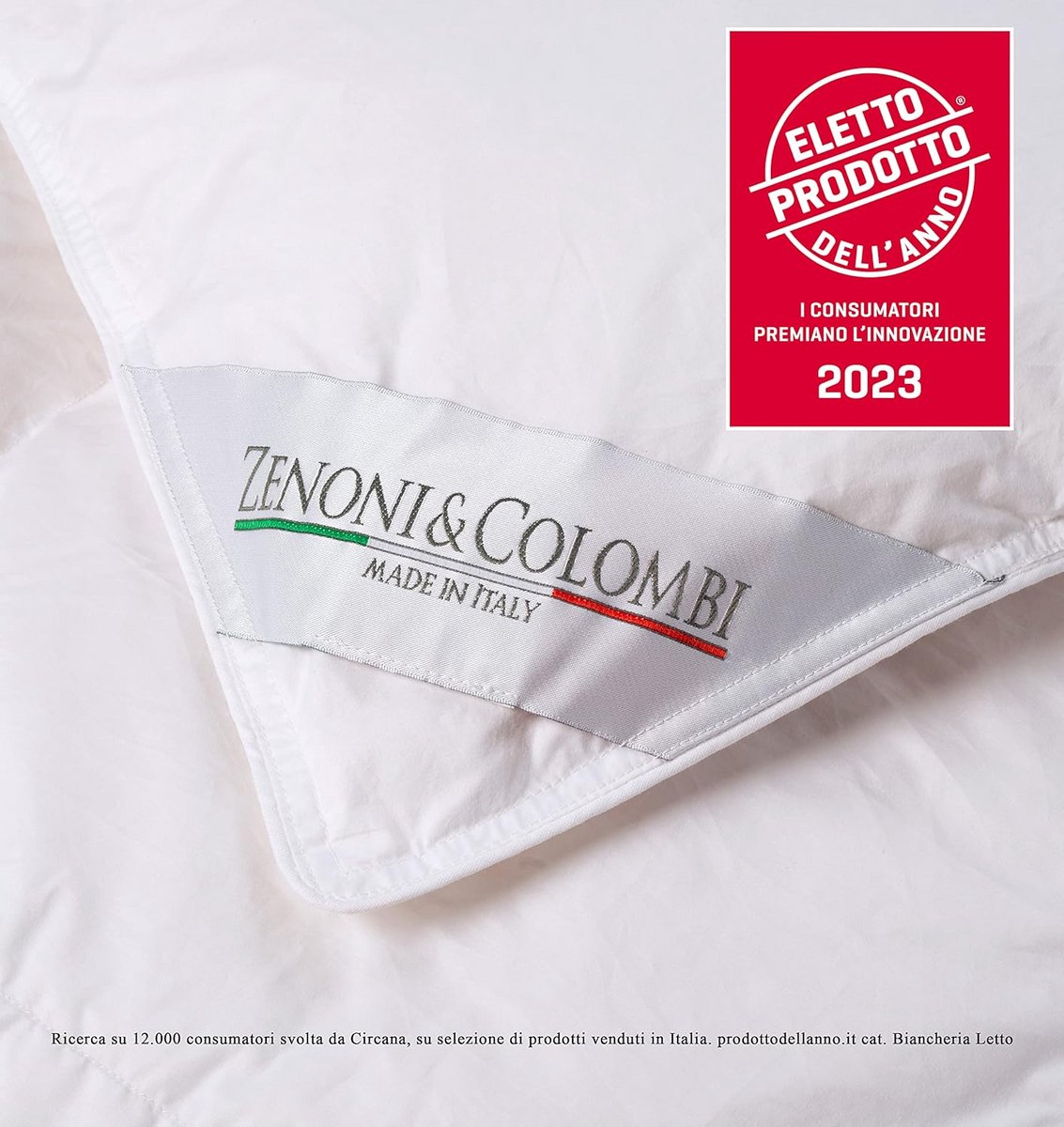 4-Seizoenen Dekbed Dons en Veren | Twee Delen (170+110 g/m²) met Knoppen | 100% Katoenen Tijk | Gemaakt in Italië (200x200 cm) (9101079009510)