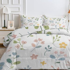 4-Seizoenen Dekbed Tweepersoons 200x200 cm met Plantenmotief en Kussenslopen (9101121653012)