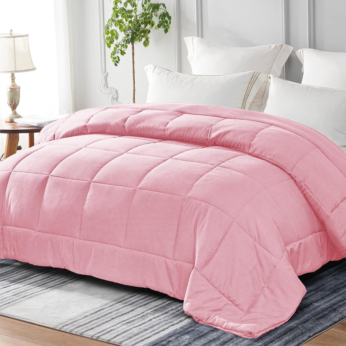 All-Season Dekbed 200x200 Zacht Roze Ademend Microvezel Slaapdeken (9101145972243)