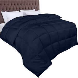 Dekbed 10.5 tog met hoeklabs - Pluche gesiliconiseerde vezel vulling (200x200 cm, Marineblauw) (8721316581459)