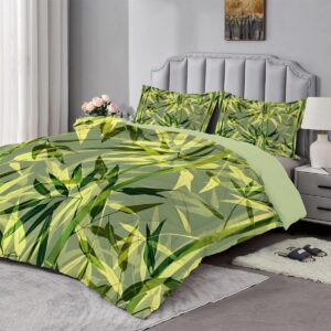 Dekbed 200x200 cm met Groene Plantenprint - 4 Seizoenen Dekbed inclusief 2 Kussenslopen (9101130951345)