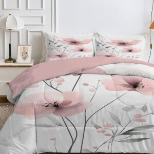Dekbed 200x200 cm met Roze Bloemenprint, Geschikt voor Tweepersoonsbedden (9101057744266)