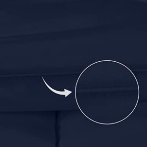 Dekbed 200x220 cm - 370 GSM Microvezel Donzen Alternatief met Hoeklabels - Marine Blauw (6154018965975)