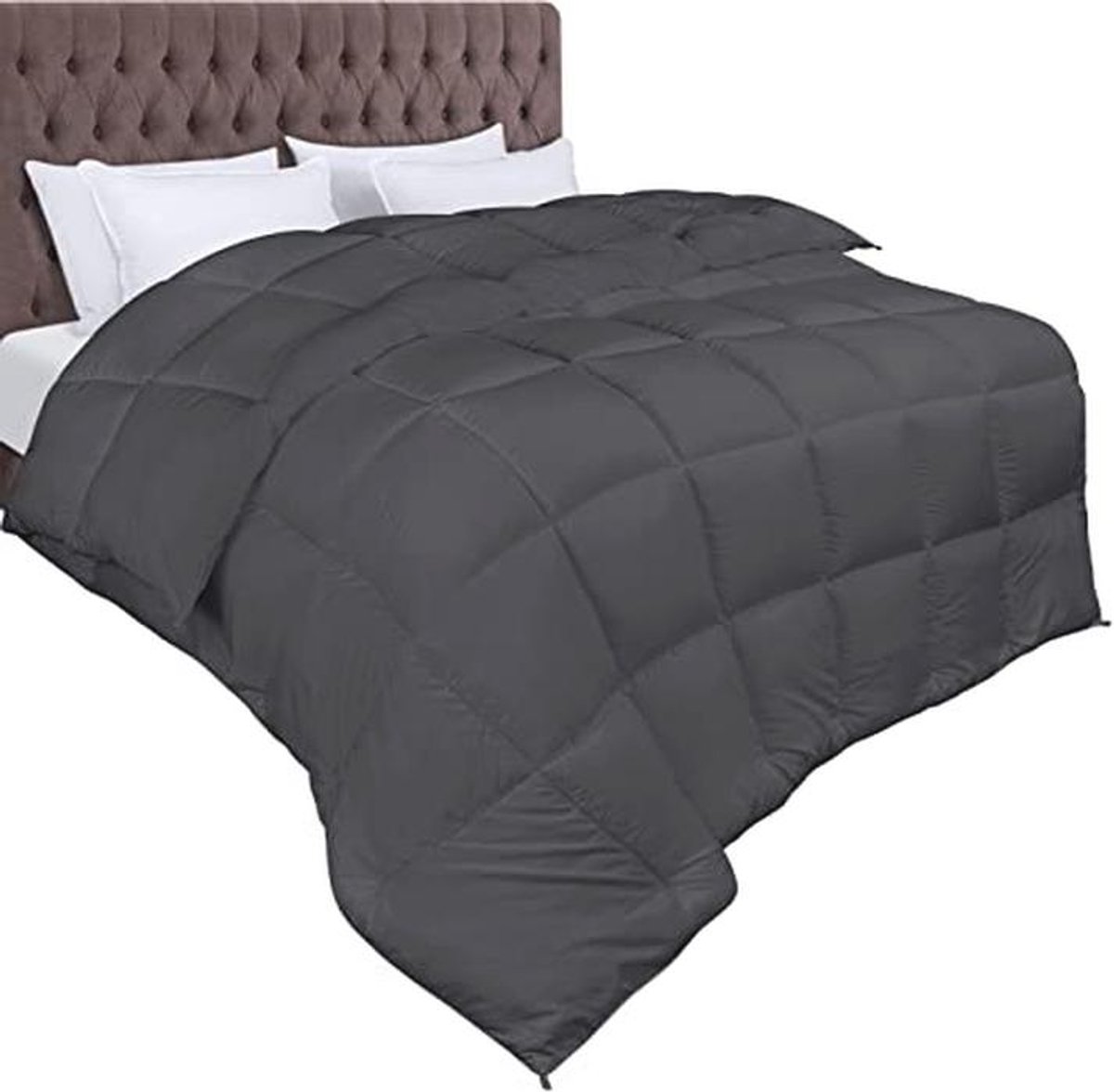 Dekbed 200x220 cm, 370 GSM Microvezel - Gestikt Donzen Alternatief Dekbed (Grijs) (9101005308861)