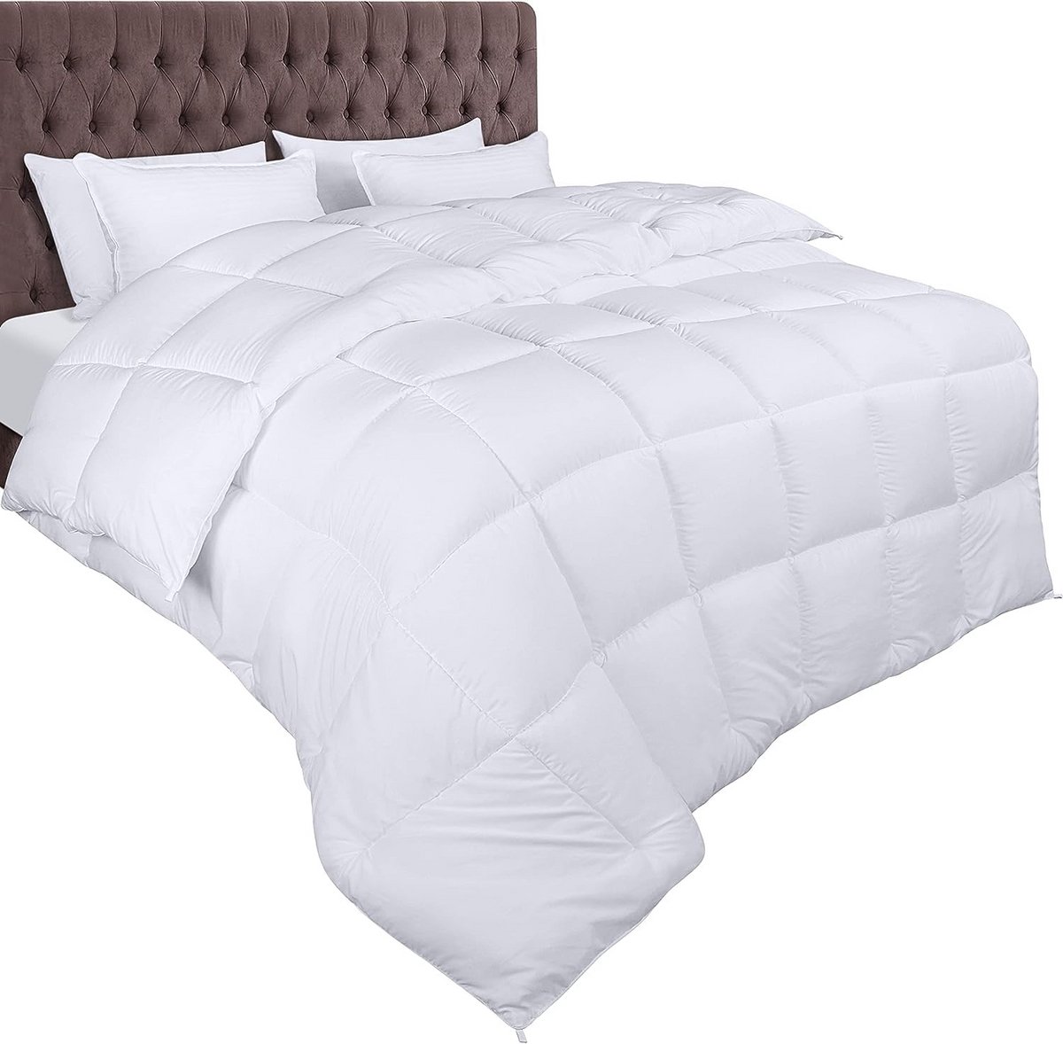 Dekbed 200x220 cm - 370 GSM Microvezel met Hoeklabels - Donzen Alternatief Dekbed (Wit) (9101069294896)