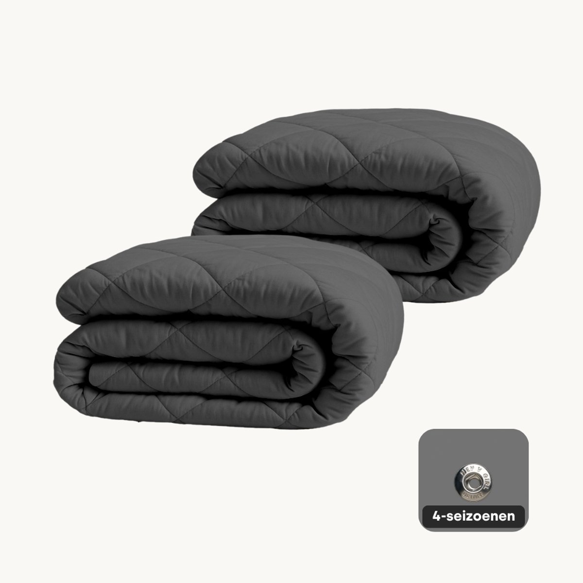 Dekbed Zonder Overtrek 140x200 - 4 Seizoenen - Wasbaar & Zacht - Antraciet - Y-NOT (8721302234369)
