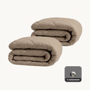 Dekbed Zonder Overtrek 140x200 - 4 Seizoenen - Wasbaar & Zacht - Taupe - Y-NOT (8721302234338)