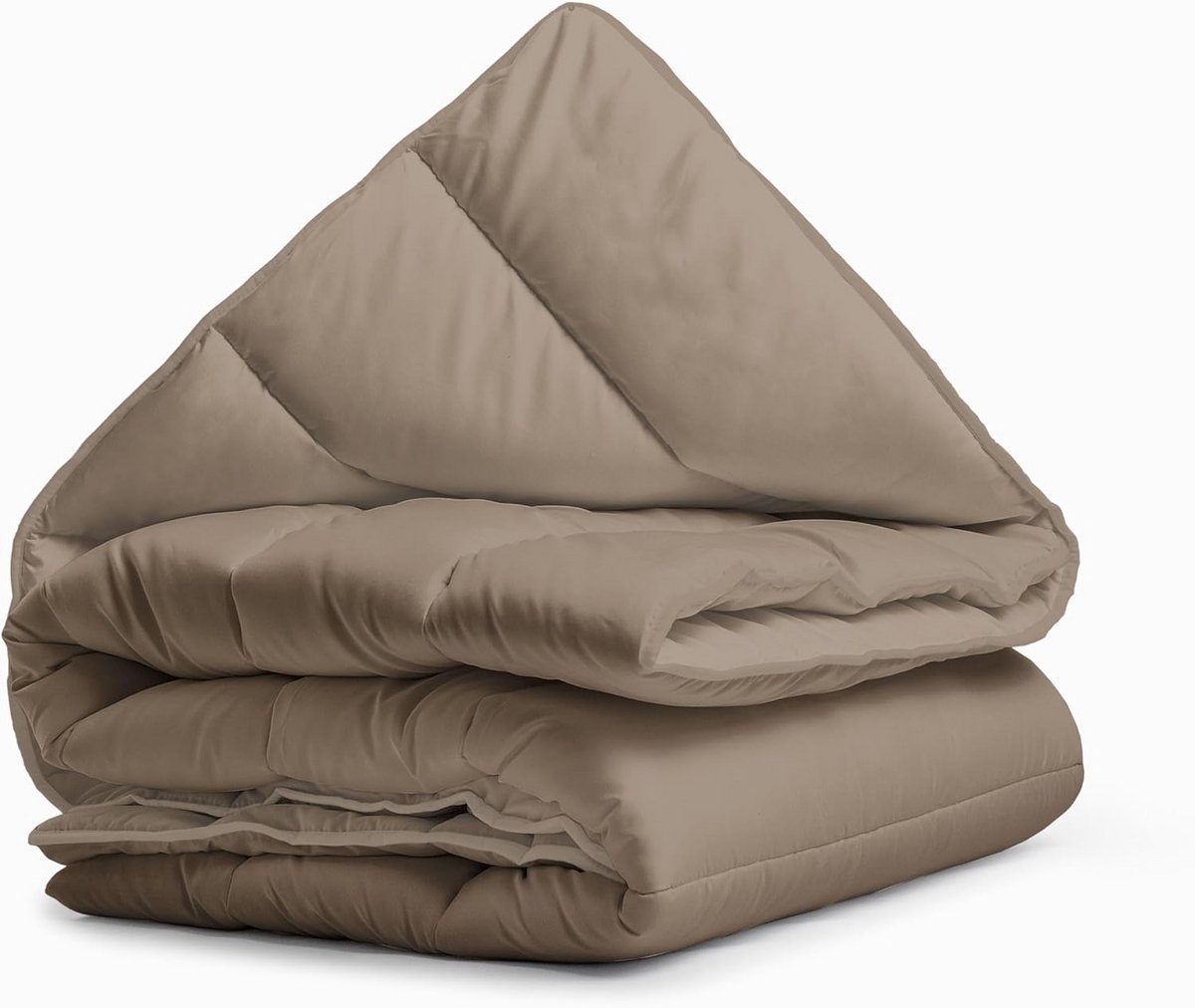 Dekbed inclusief tijk en kussenslopen - Tweepersoons 200x200 cm - Taupe - Wasbaar - Antiallergisch (9101060710807)