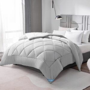 Dekbed voor Frans Bed 200x200 cm - 4 Seizoenen, Lichtgrijs Kunstvezel (9101047200833)