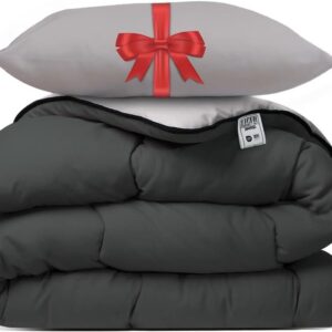 Dekbed zonder overtrek - Hoesloos dekbed - Direct slapen - Wasbaar op 60 graden - 200x200 cm - Antraciet Taupe (9101182838601)