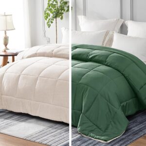 Dekbeddonzen 200x200 cm - Zachte Microvezel Dekbed - Geschikt voor Elk Seizoen - Groen Grijs Beige (9101147898060)