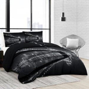 Donzen Dekbed - Dekbed set Kussenslopen - Heerlijk Slapen - Omkeerbaar Design - 200x200 cm - Zwart Wit (9101209879099)