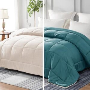 Flotilla Dekbed 200x200 cm - Zacht en Ademend, Gewatteerd voor 4 Seizoenen - Blauw/Groen/Beige (9101067589505)