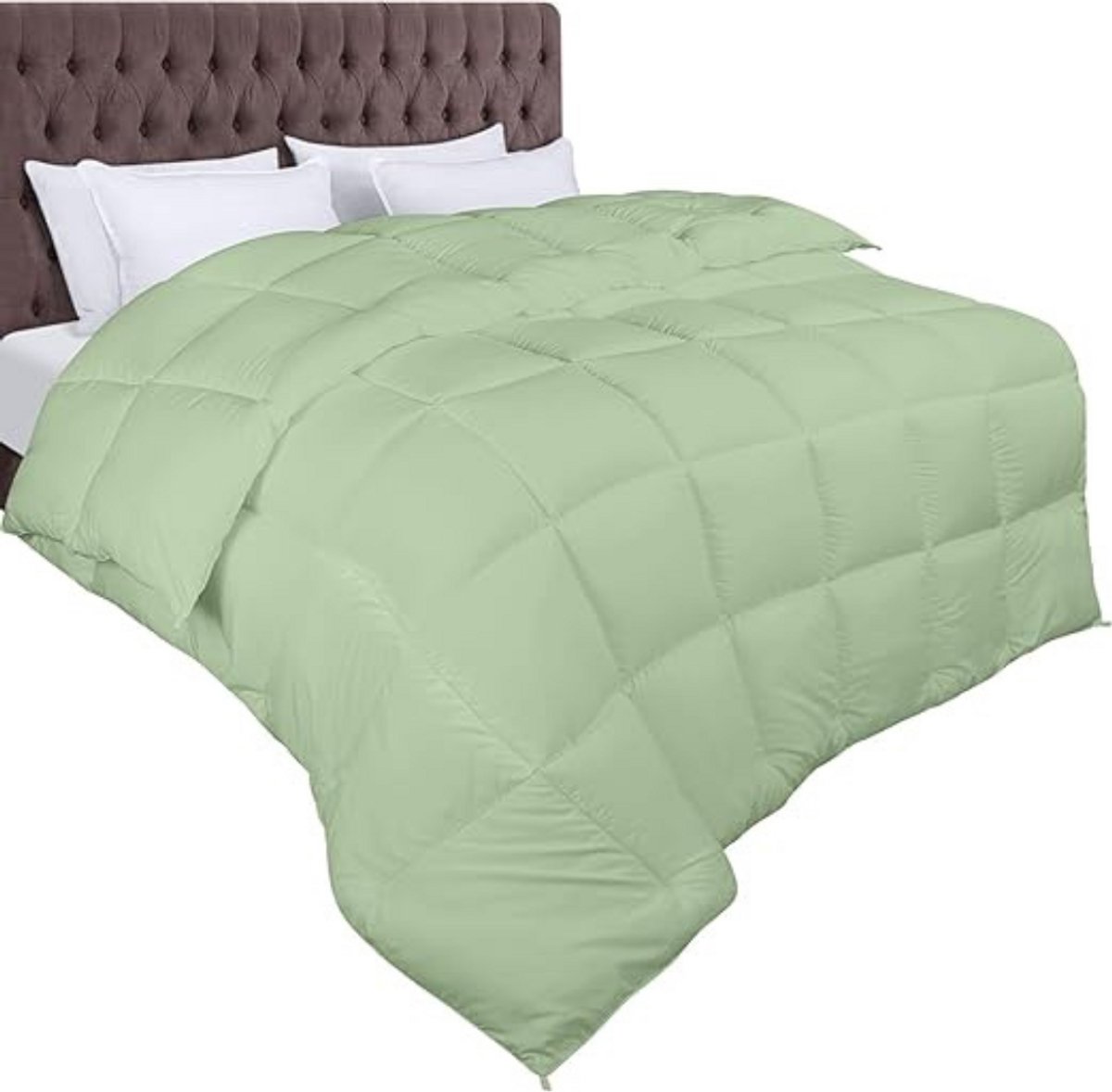 GTB® Dekbed 200x200 - Dekbedovertrek 200x200 Tweepersoons - Zomerdekbed - Saliegroen - 200cm x 200cm x 3cm (6152721493495)