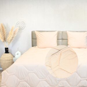 HappyBed Dekbed zonder overtrek 200x200 - Bedrukt dekbed zonder hoes - Hoesloos Dekbed met Print - Wasbaar - - Soft Peach (8721001725526)