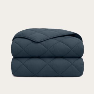 HappyBed Dekbed zonder overtrek 200x200 - Bedrukt dekbed zonder hoes - Hoesloos Dekbed met Print - Wasbaar - Tweepersoonsdekbed - Midnight Navy (8717752117642)
