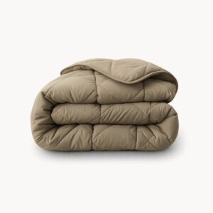 HappyBed Dekbed zonder overtrek 200x200 - Bedrukt dekbed zonder hoes - Hoesloos Dekbed met Print - Wasbaar - Tweepersoonsdekbed - Sand (8717752112302)
