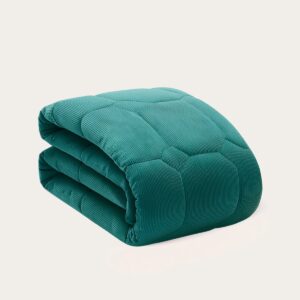 HappyBed Dekbed zonder overtrek 200x200 - Bedrukt dekbed zonder hoes - Hoesloos Dekbed met Print - Wasbaar Zomerdekbed - Tweepersoonsdekbed - Emerald Green (8721001725571)
