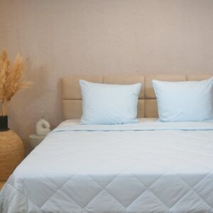 HappyBed Zomerdekbed 200x200 - Tweepersoonsdekbed - 100% Katoen - Wasbaar dekbed zonder overtrek - Bedrukt dekbed zonder hoes - Hoesloos Dekbed met Print - Light Blue (8721001727063)