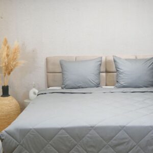 HappyBed Zomerdekbed 200x200 - Tweepersoonsdekbed - 100% Katoen - Wasbaar dekbed zonder overtrek - Bedrukt dekbed zonder hoes - Hoesloos Dekbed met Print - Pebble Grey (8721001726981)