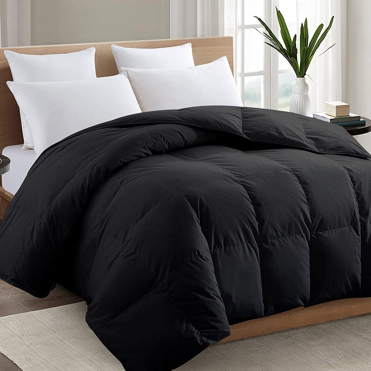 Hete Dekbed Twin Zwart 200x220 cm - Donsvervanger - Ademend en Comfortabel voor Alle Seizoenen (9101146404873)