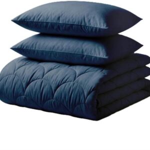 Katoen Percale Dekbed 200x200 cm + 2 Kussenslopen 60x70 cm - Donker Blauw (8717752135851)