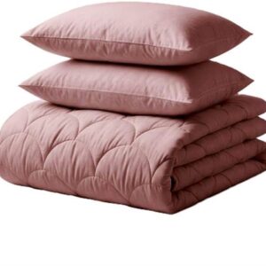Katoen Percale Dekbed 200x200 cm + 2 Kussenslopen 60x70 cm - Oud Roze (8717752135790)