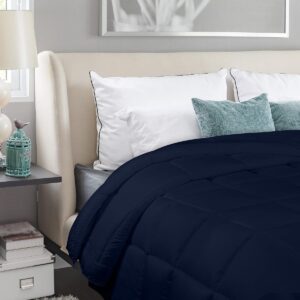 Lichtgewicht dekbed 200x200 cm, Gewatteerd dekbed met Polyester vulling, Zacht zomerdekbed met hoeklabels, Doos Gestikt Alternatief dekbed (Marine Blauw) (6150525836876)