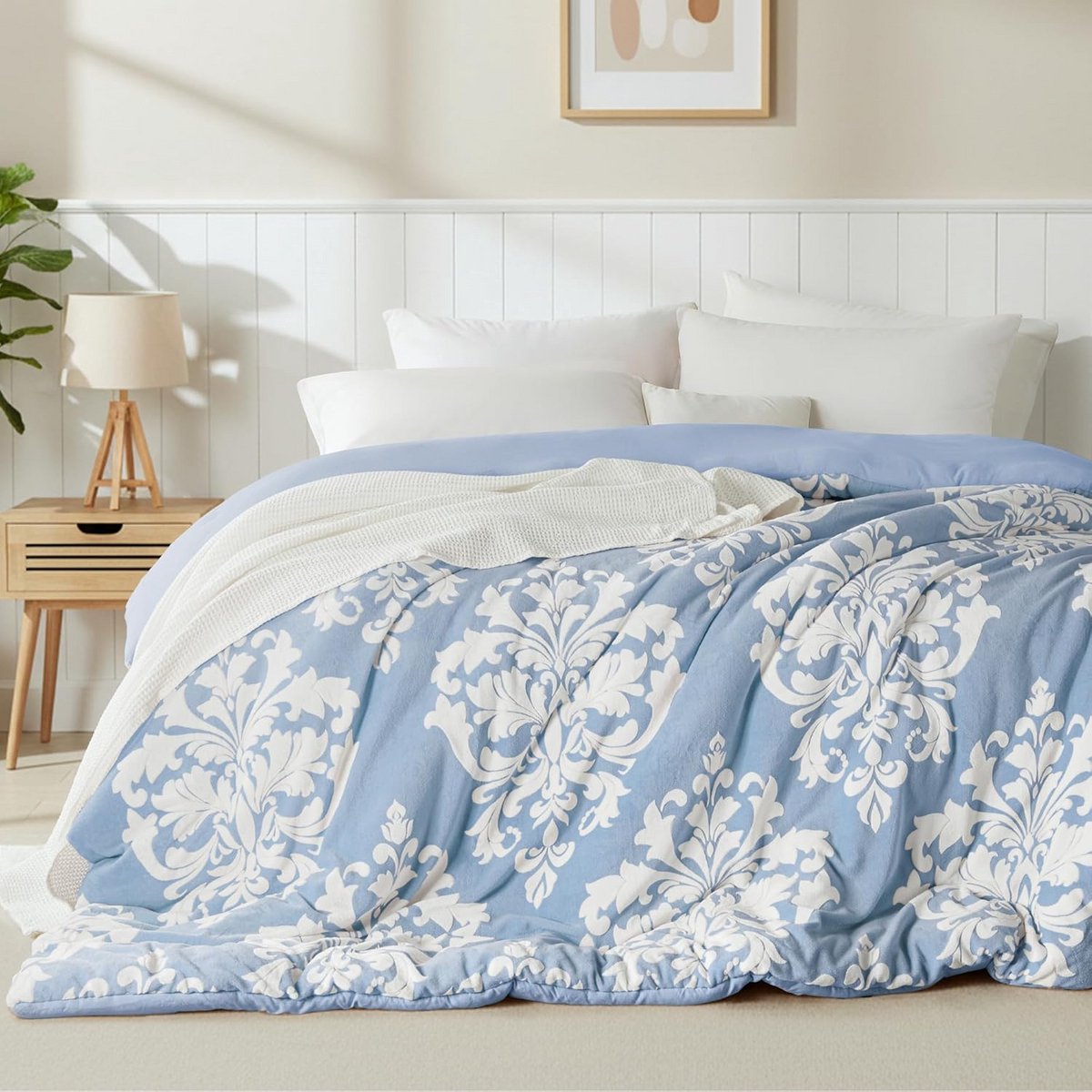 Luxe Dekbed Zacht en Warm voor Alle Seizoenen 200x200 cm Grijsblauw (9101120087245)