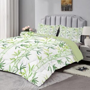 Omkeerbaar Dekbed 200x200 cm met Groen Plantenpatroon en Twee Kussenslopen (9101146758518)