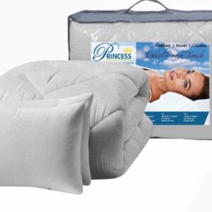 PrincessDekbed EazyDekbed - Dekbed Zonder Overtrek 2-persoons 200x200 - Grijs - Luxe Reliëf Bloemenpatroon - Anti-allergie - Wasbaar & Strijkvrij - Incl. 2 Kussenslopen 60x70 cm (8721122464380)