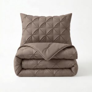 Sleeptime 2 in 1 Dekbed Ruffles - Dekbed zonder Overtrek - Wasbaar Dekbed - 200x200 - Taupe (8720578182787)