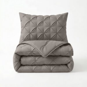 Sleeptime 2 in 1 Dekbed Ruffles - Dekbed zonder Overtrek - Wasbaar Dekbed - 200x200 - Taupe/Grijs (8720578182824)