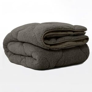 Teddy Dekbed zonder Overtrek - Premium - Taupe/Grijs - Tweepersoons 200x200 cm - Superzacht & Wasbaar - Inclusief Kussenslopen (8785356238889)