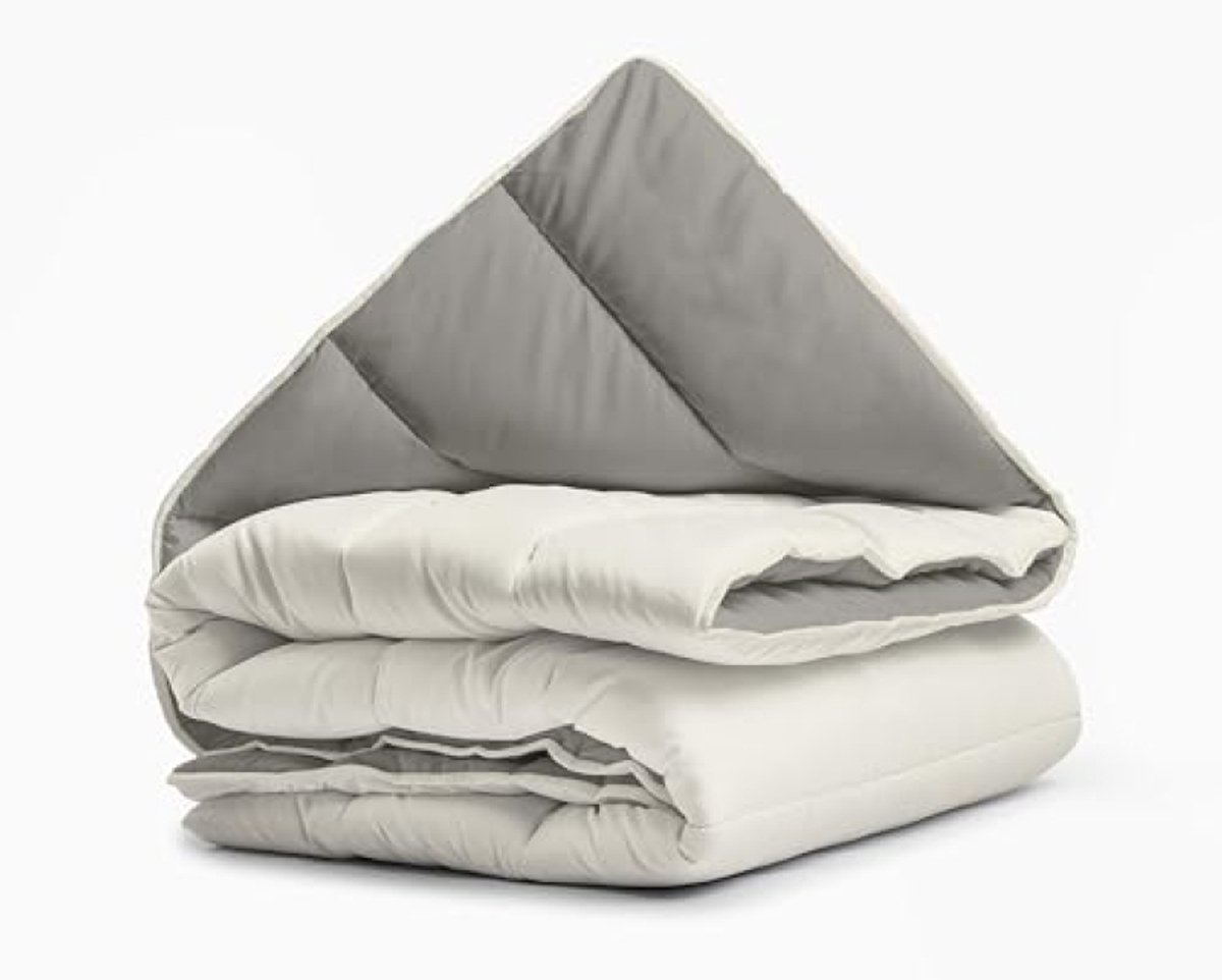 Tweepersoons Dekbed zonder Overtrek - Creme/Kaki - 240x200 cm - Wasbaar - All-in-one Lazy Dekbed - Geschikt voor alle seizoenen - Inclusief Kussenslopen (9101154312627)