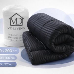 VD Living Dekbed 200x200 cm - Stripe All Year - Black/Anthracite Grey - Hotel & Home Luxury (6153844364372)